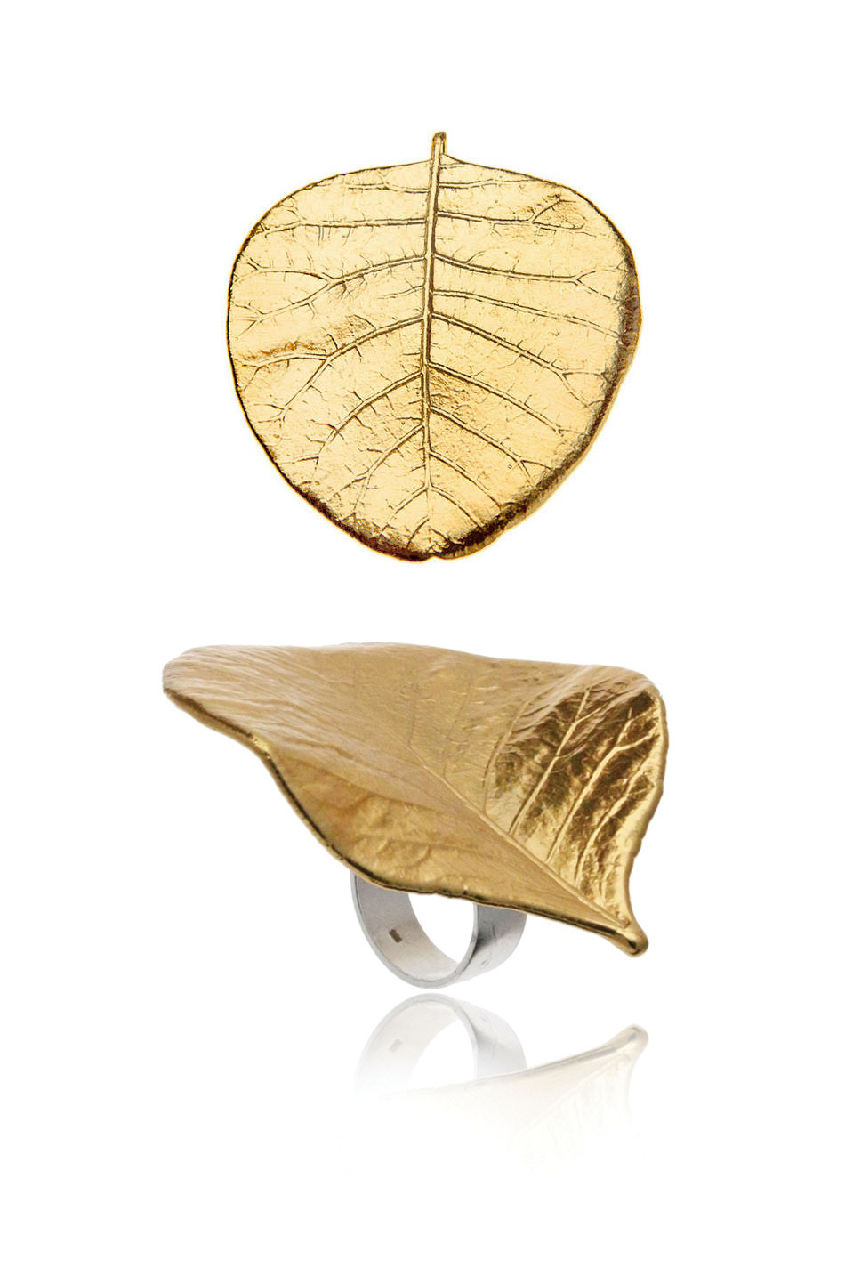 Komplet pierścionek broszka Moonligh złoty