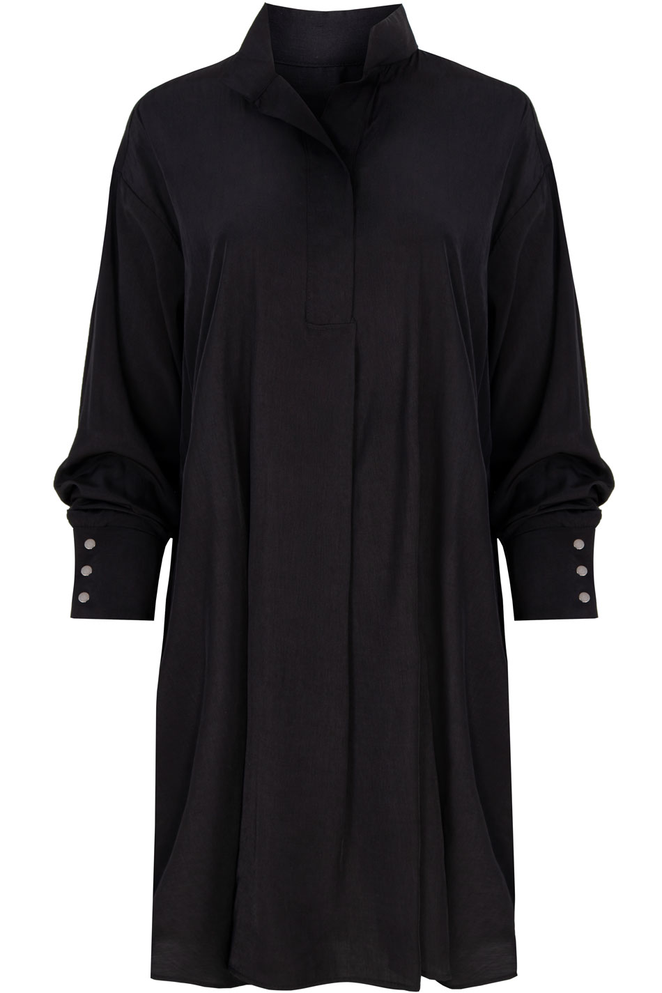 Koszulo-sukienka oversize czarna