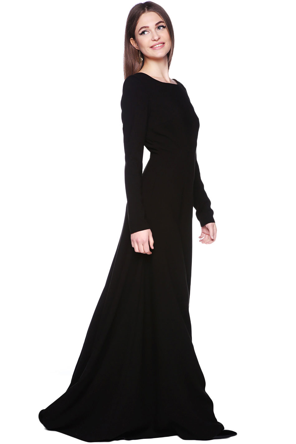 Suknia z trenem czarna