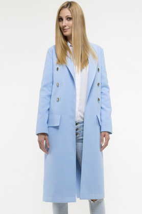 Płaszcz midi z guzikami niebieski by Yuliya Babich