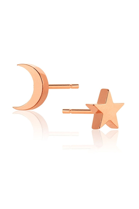 Kolczyki Księżyc i Gwiazdka różowe złoto by La Tienne