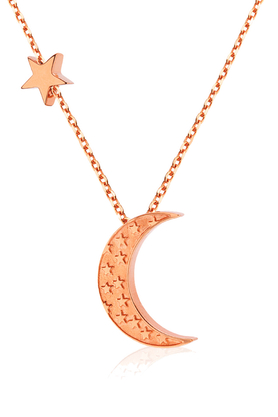 Naszyjnik Księżyc z Gwiazdką różowe złoto by La Tienne