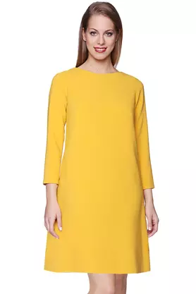 Sukienka trapezowa żółta by VerityHunt