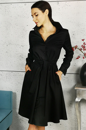 Sukienka szmizjerka czarna by Kasia Miciak