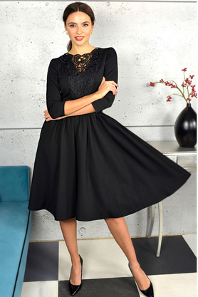 Sukienka z koronką czarna by Kasia Miciak
