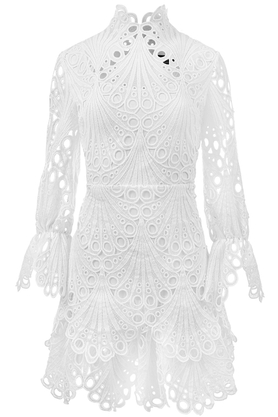 Sukienka AMAL ażurowa mini biała by MIA My Image Art