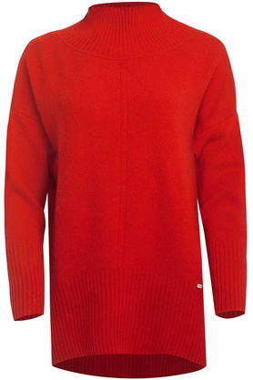 Sweter wełniany z kaszmirem Saar Look 263 czerwony by LOOK made with Love