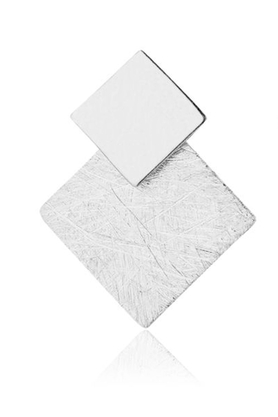 Kolczyki Kwadraty Modułowe srebrne by La Tienne