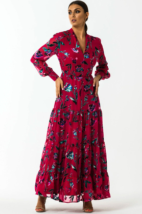 Sukienka jedwabna w malinowy róż FORCE by MIA My Image Art