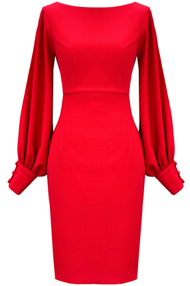 Sukienka Milana midi czerwona by Kasia Zapała