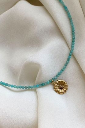 Komplet choker bransoletka kolczyki srebro pozłacane – słoneczniki by La Tienne
