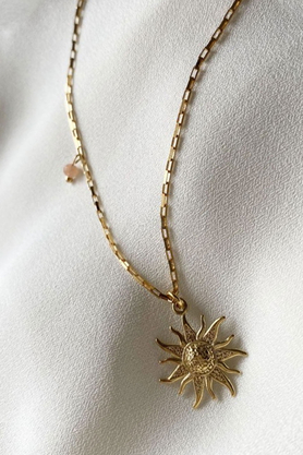 Naszyjnik Słońce z Kamieniem Słonecznym złoty by La Tienne