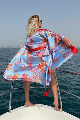 Kimono plażowe HAITI niebieskie by SUZANA PERREZ