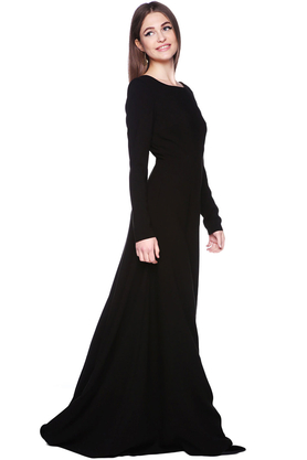 Suknia z trenem czarna by VerityHunt