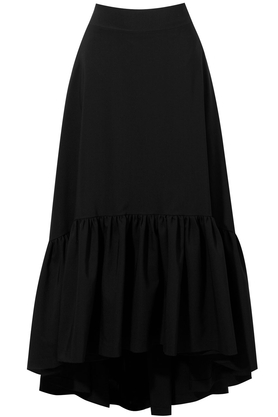 Spódnica asymetryczna z falbaną czarna by Kasia Miciak