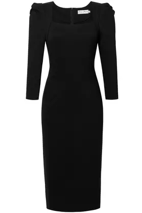 Sukienka z dekoltem karo dopasowana czarna by Kasia Miciak