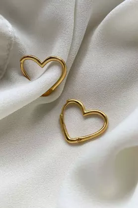 Kolczyki srebrne złocone serca by La Tienne