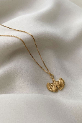 Naszyjnik srebrny złocony miłorząb ginko by La Tienne