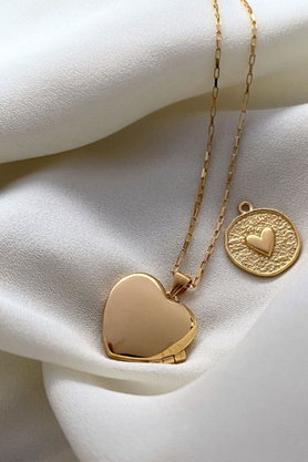Naszyjnik srebrny złocony serce sekretnik puzderko by La Tienne