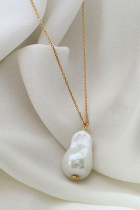 Naszyjnik srebrny złocony z perłą by La Tienne