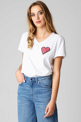 T-shirt bawełniany Serce biały by YOU by Tokarska