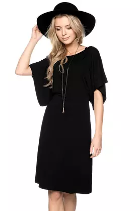 Sukienka z szerokimi rękawkami czarna by Yuliya Babich
