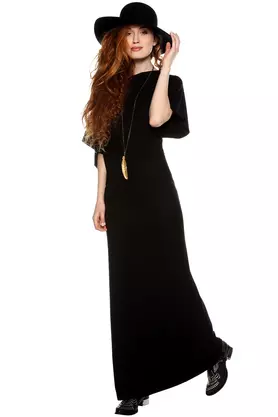 Sukienka maxi z szerokimi rękawkami czerń by Yuliya Babich