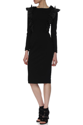 Sukienka z ozdobnym przodem czarna II by Yuliya Babich