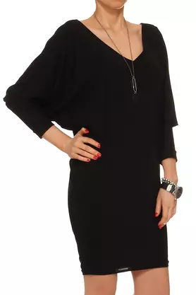 Tuniko-sukienka z dekoltem czarna by Yuliya Babich