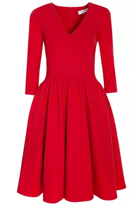 Sukienka rozkloszowana midi czerwień by Kasia Miciak