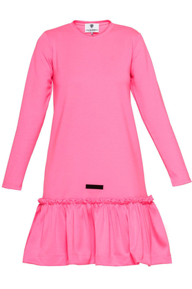 Sukienka różowa falbana by Yuliya Babich