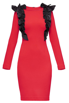 Sukienka z ozdobnym przodem czerwona by Yuliya Babich
