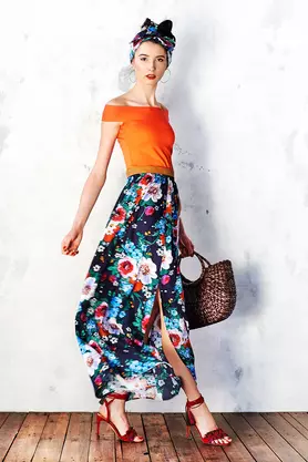 Spódnica Maxi w Malowane Kwiaty by Kasia Miciak