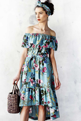 Sukienka z falbaną w kwiaty by Kasia Miciak