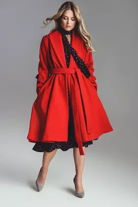 Płaszcz wełniany czerwony by VerityHunt